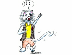 Patch sings and dances! (No really, that's what this drawing is supposed to be!)
