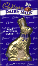 Cadbury chocolate Easter bunny.